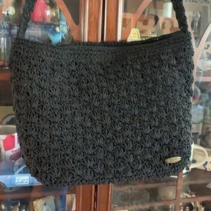 cappelli straworld black shoulder purse bag